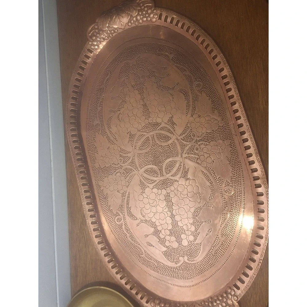 Vintage copper handmade tray